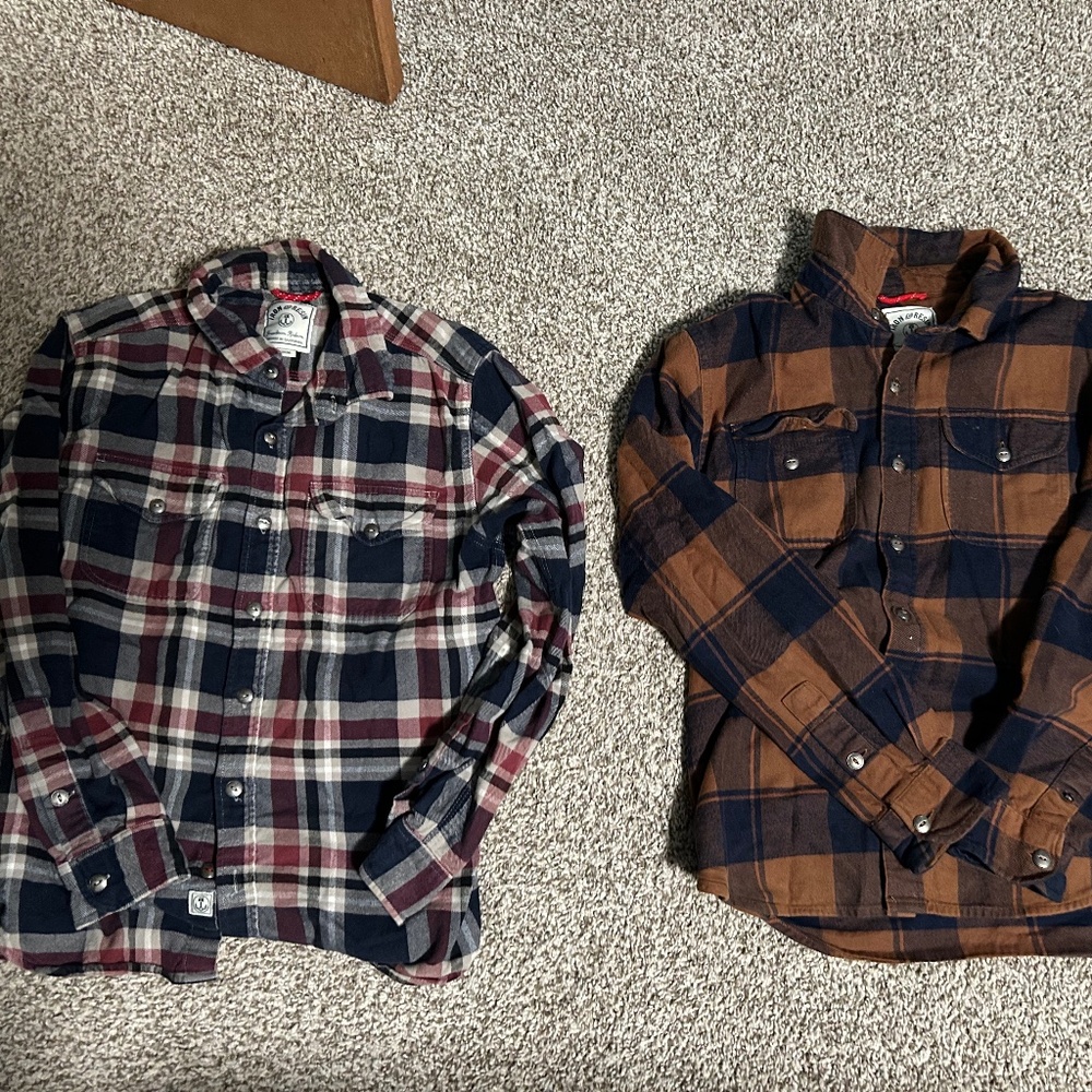 Iron & Resin Men's Plaid Button-Down Shirt - Navy, Burgundy, Brown